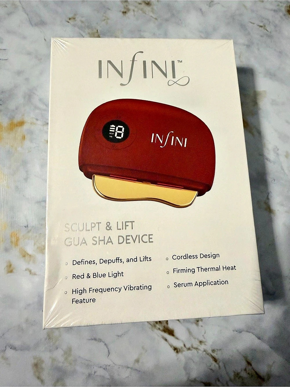 INFINI Sculpt & Lift Gua Sha Device Red & Gold